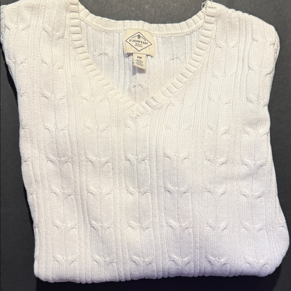 St. John's Bay Ivory V-Neck Sweater